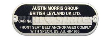 AUSTIN MORRIS REPLACEMENT CHASSIS PLATE CP339
